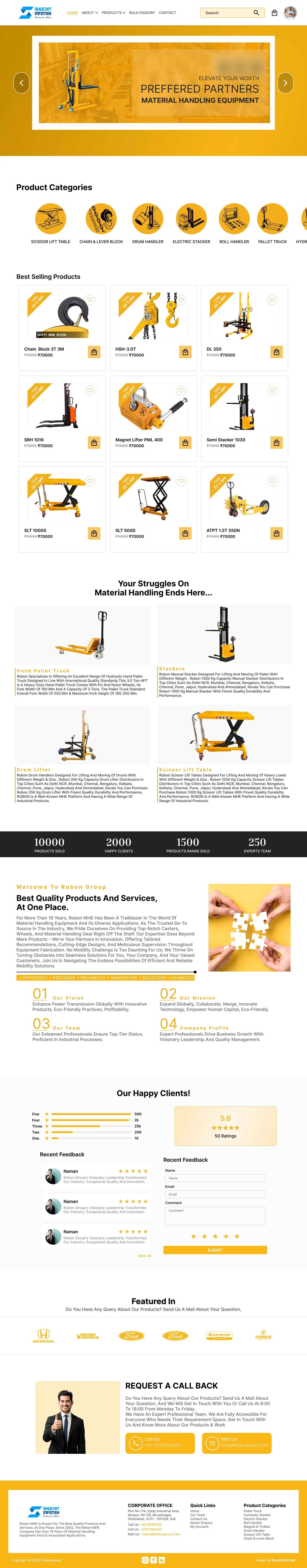 Robon responsive e-commerce web design portfolio